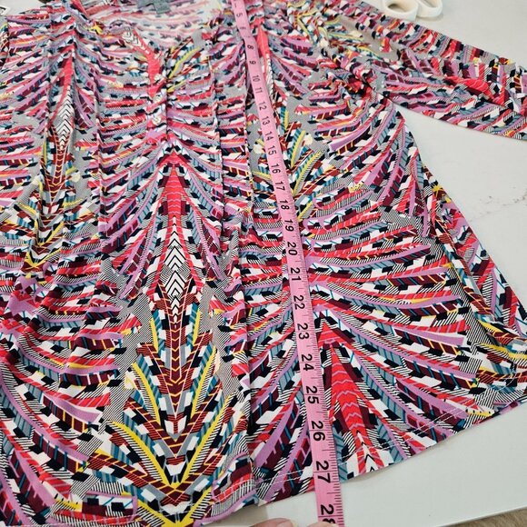 By Design Tunic Top XL Multicolor Abstract Print Bohemian Colorful - Picture 7 of 8